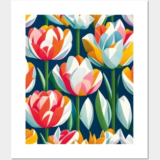 Tulips Schematic Artwork Posters and Art